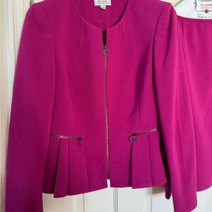 Magenta Tahari Skirt Suit